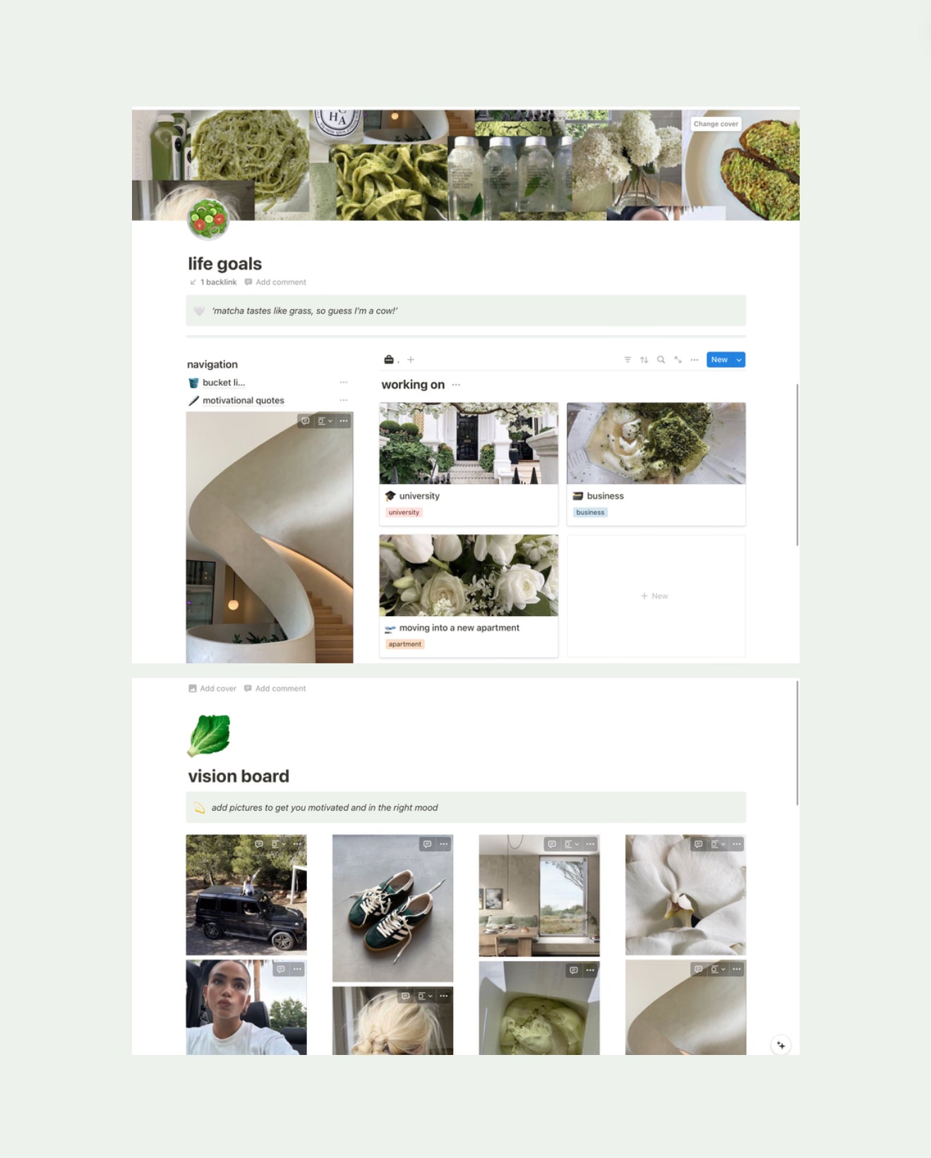 Green Aesthetic Life Planner
