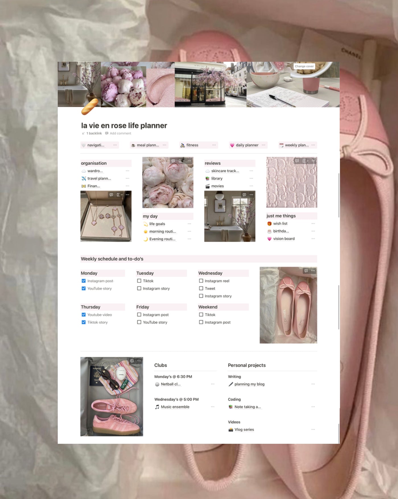 La Vie En Rose Life Planner